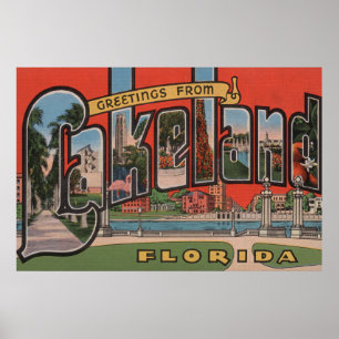 Lakeland Florida - stora brevplatser Poster