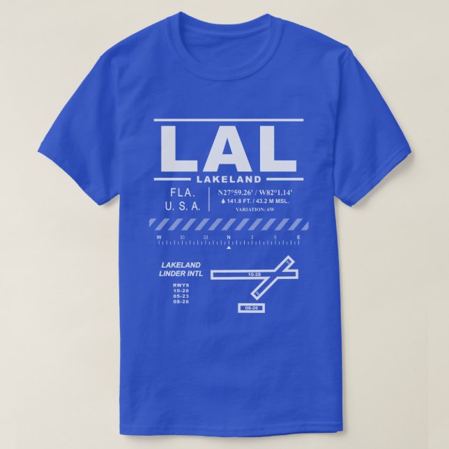 Lakeland Linder Internationell flygplats LAL T-Shi T Shirt (Design framsida)