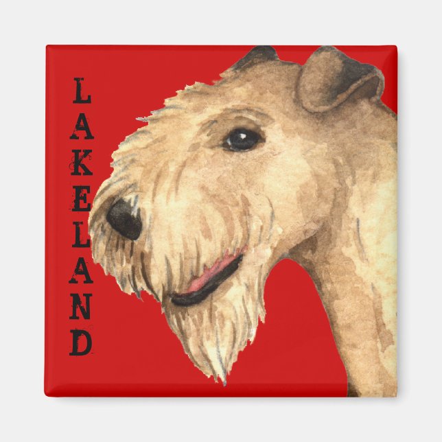 Lakeland Terrier Färg Block Magnet (Framsidan)
