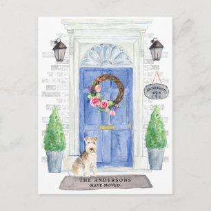 Lakeland Terrier Flytta Announcement Postcard Vykort