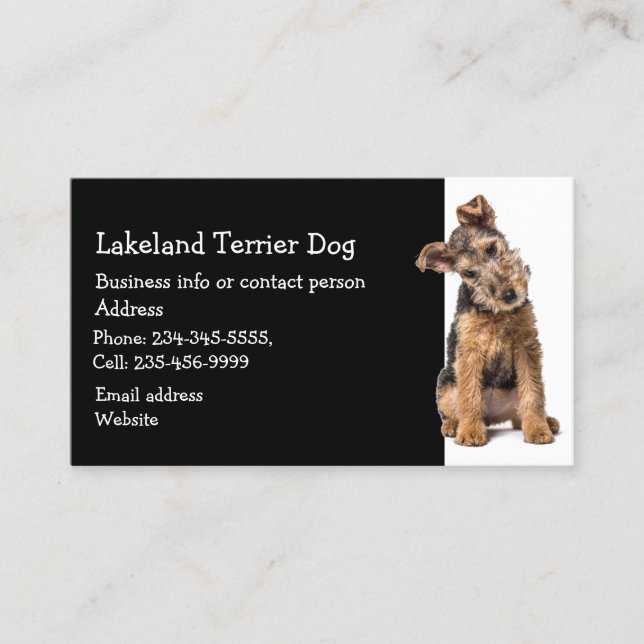 Lakeland Terrier Hund Breeder Pet Sitter Visitkort (Framsida)