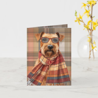 Lakeland Terrier Hund Höst Plaid Monogram Kort