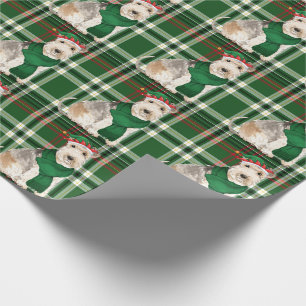 Lakeland Terrier, Hund och Grönt Plade jul Presentpapper