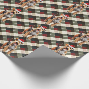 Lakeland Terrier Hund och Helgdag Plade jul Presentpapper