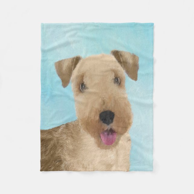 Lakeland Terrier-målning - Cute Original Hund Art Fleecefilt (Framsidan)
