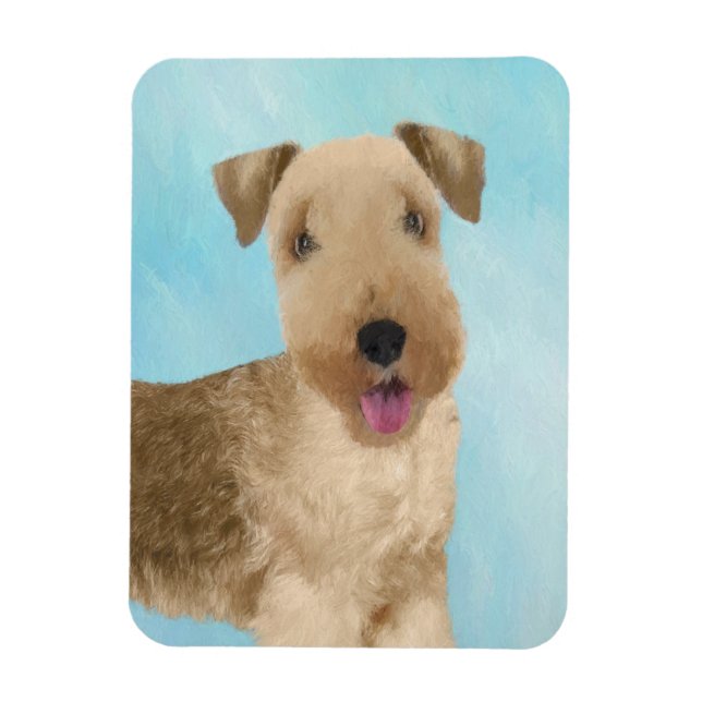 Lakeland Terrier-målning - Cute Original Hund Art Magnet (Vertikal)