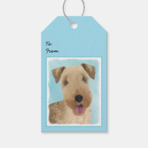 Lakeland Terrier-målning - Cute Original Hund Art Presentetikett