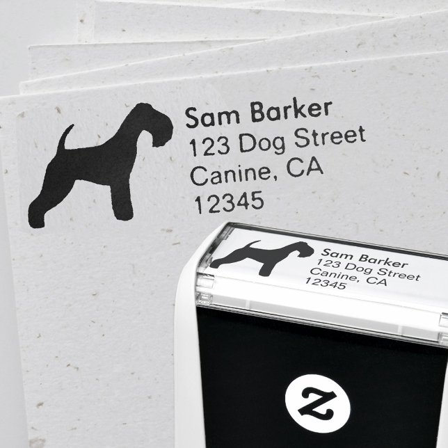 Lakeland Terrier Silhouette Returadress Självfärgande Stämpel (Skapare uppladdad)