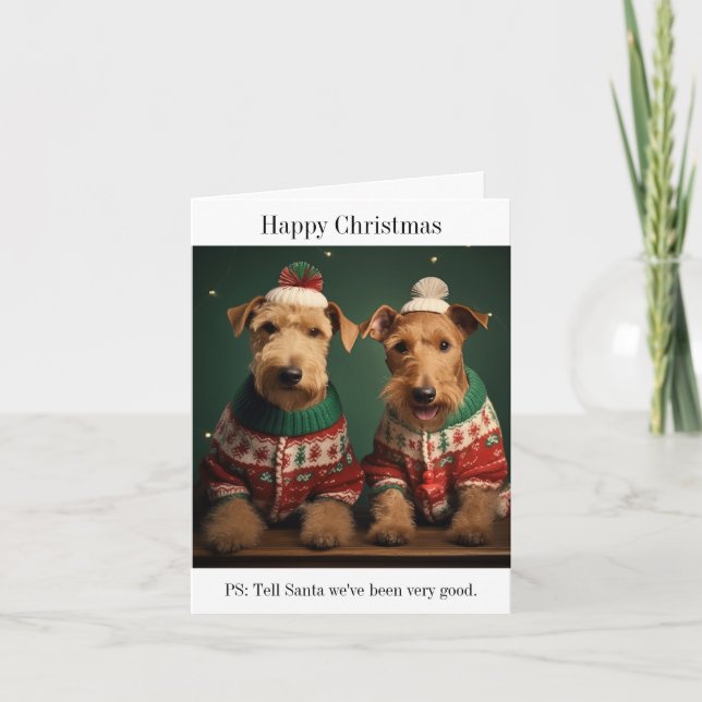Lakeland Terriers in juls Jumpers Card Kort (Framsida)