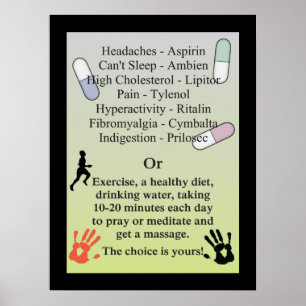 Läkemedel eller få en massage poster