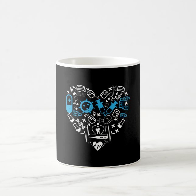 Läkemedel - Hjärta från medicinsk utrustning Kaffemugg (Center)