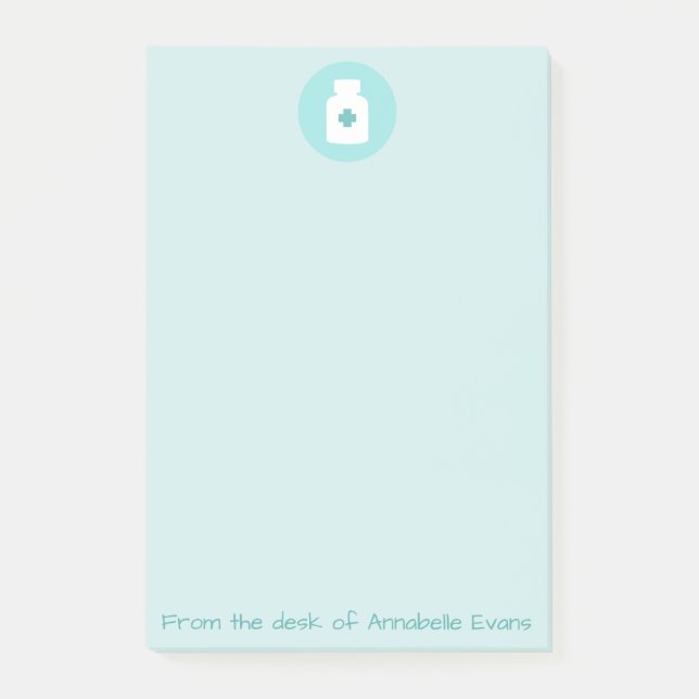 Läkemedel i flaska post-it block (Framsida)