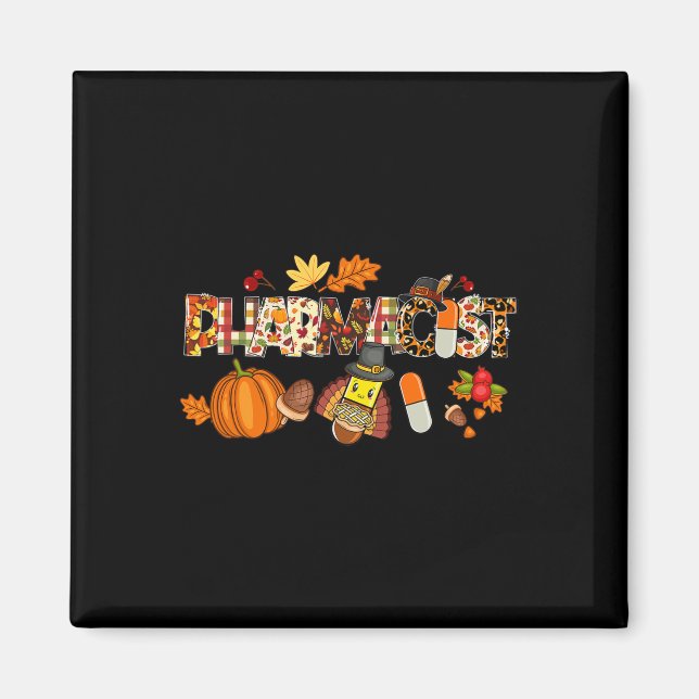 Läkemedel Leopard Pilgrim Hat Fall Thanksgiving G Magnet (Framsidan)