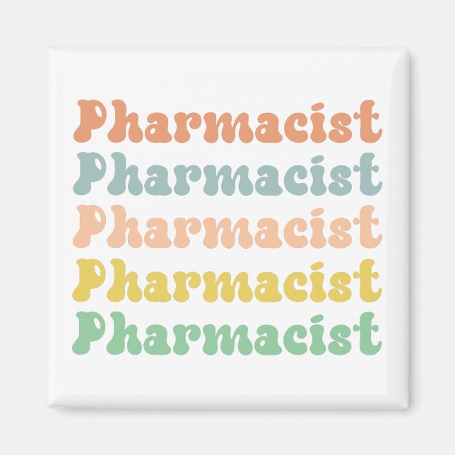 Läkemedel Retro Groovy Pharmacy Magnet (Framsidan)