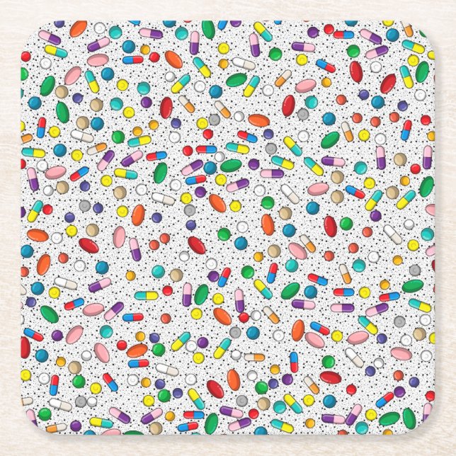 Läkemedelsapotek i Doktor Underlägg Papper Kvadrat (Framsidan)