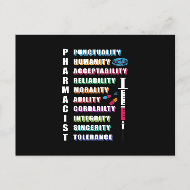 Läkemedelsapotekspersonal apotekspersonal apoteksp vykort (Framsida)