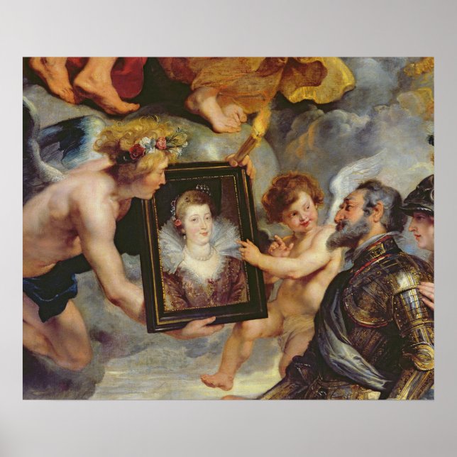 Läkemedelscykeln: Henri IV som tar emot Porträtt Poster (Framsidan)