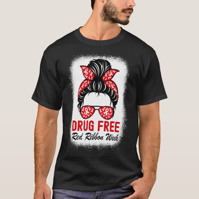 Läkemedelsfria röda band Vecka Medvetandehet Cute  T Shirt (Framsida)