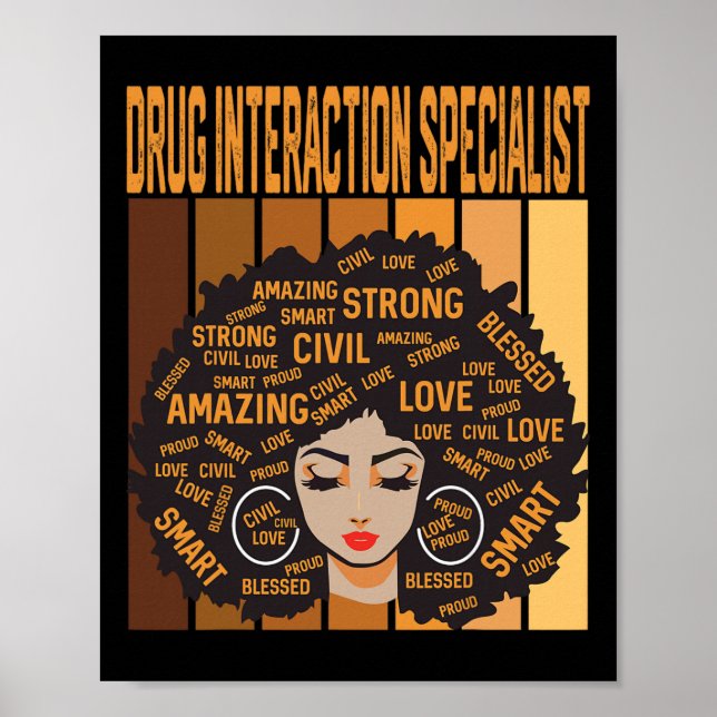 Läkemedelsinteraktionsspecialist Svarta historiemå Poster (Framsidan)