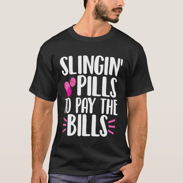 Läkemedelsläkare som betalar tabletter för att sli t shirt (Framsida)