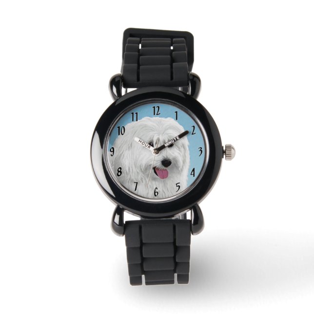 Läkemedelsmålning - Hund Art Armbandsur (Framsida)