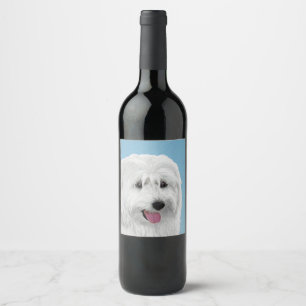 Läkemedelsmålning - Hund Art Vinflaska Etikett