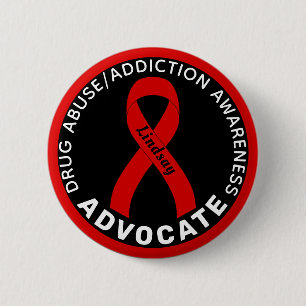 Läkemedelsmedvetenhet advokat Ribbon Black Knapp