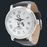 Läkemedelsnamn Hygenia Symbol (engelska) Armbandsur<br><div class="desc">En farmaceut under eget namn med Hygenia och RX-symbolens skål. Färgrutan har även ett romerskt numeriskt teckensnitt som tillval.</div>