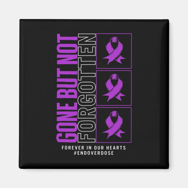 Läkemedelsöverdosering Borta men inte glömd Rib Magnet (Framsidan)