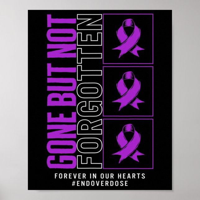 Läkemedelsöverdosering Borta men inte glömd Rib Poster (Framsidan)