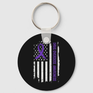 Läkemedelsöverdosering Medvetenhet Amerikansk Flag Nyckelring
