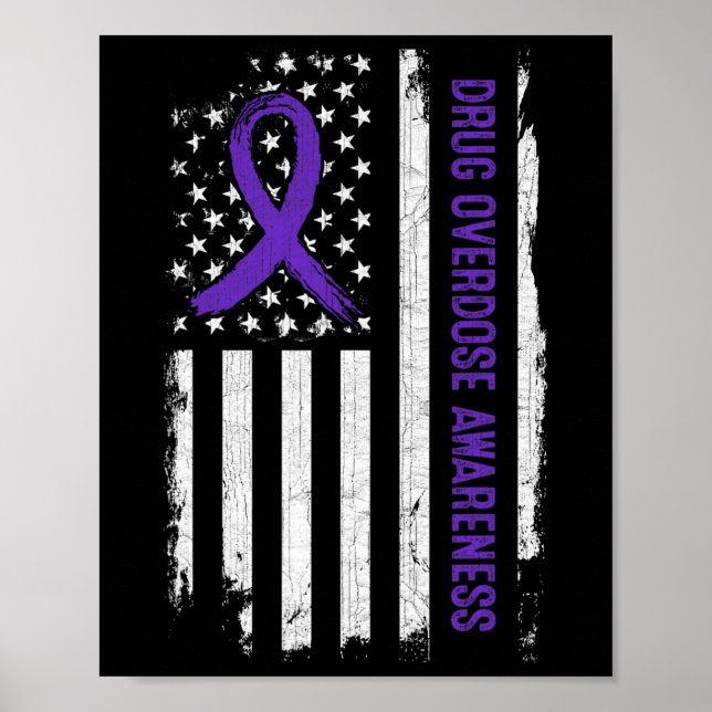 Läkemedelsöverdosering Medvetenhet Amerikansk Flag Poster (Framsidan)