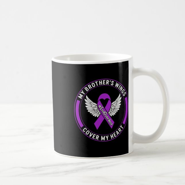 Läkemedelsöverdosering Medvetenhet Broderns Vingar Kaffemugg (Höger)