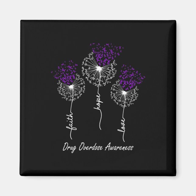 Läkemedelsöverdosering Medvetenhet Faith Hope Kärl Magnet (Framsidan)