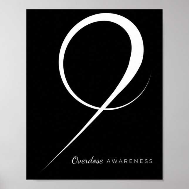 Läkemedelsöverdosering Medvetenhet Ribbon Poster (Framsidan)