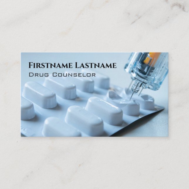 Läkemedelsrådgivare Alcohol Counselor Psychotherap Visitkort (Framsida)