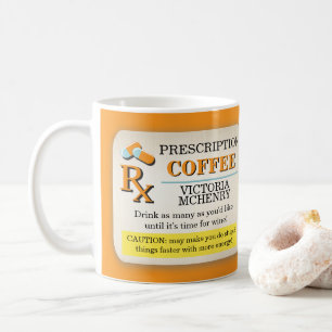 Läkemedelsreceptbelagda etiketter Nurse Doktor Kaffemugg