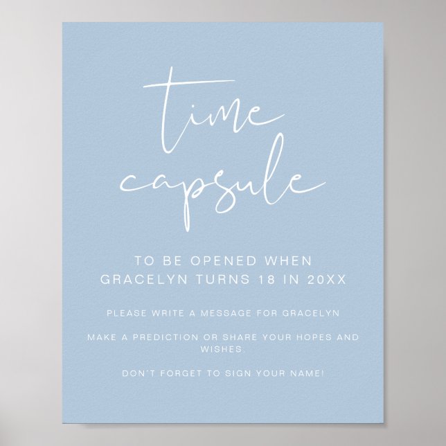 Läkemedelssnittyppel Pastel Blue Baby Shower Time  Poster (Framsidan)