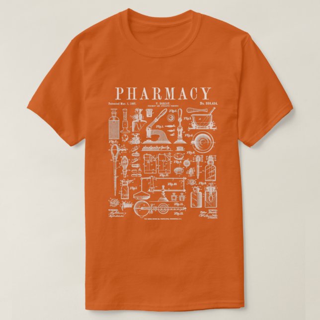 Läkemedelstekniker Verktyg Vintage Paten T Shirt (Design framsida)