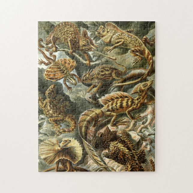 Lakertilia, lizards av Ernst Haeckel Jigszle Puzzl Pussel (Vertikal)