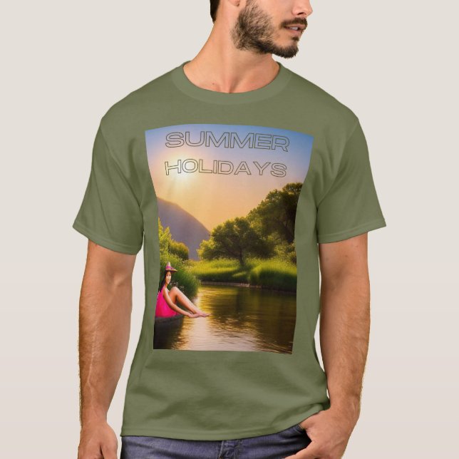 Lakeside Bliss: Sommarreat T Shirt (Framsida)
