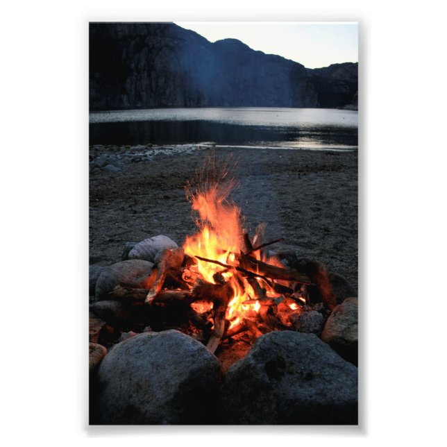 Lakeside Bonfire Fototryck (Framsidan)