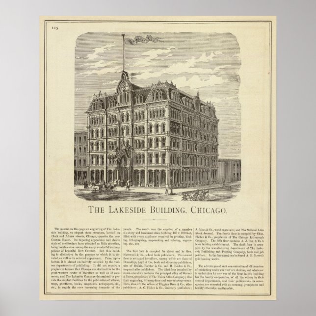 Lakeside Byggnad, Chicago Poster (Framsidan)