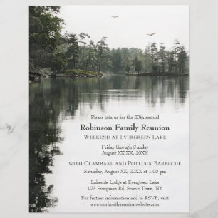 Lakeside Camping Family Reunion Jamboree Barbecue Reklamblad