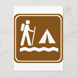 Lakeside Camping Highway-skylt för att dölja spår Vykort