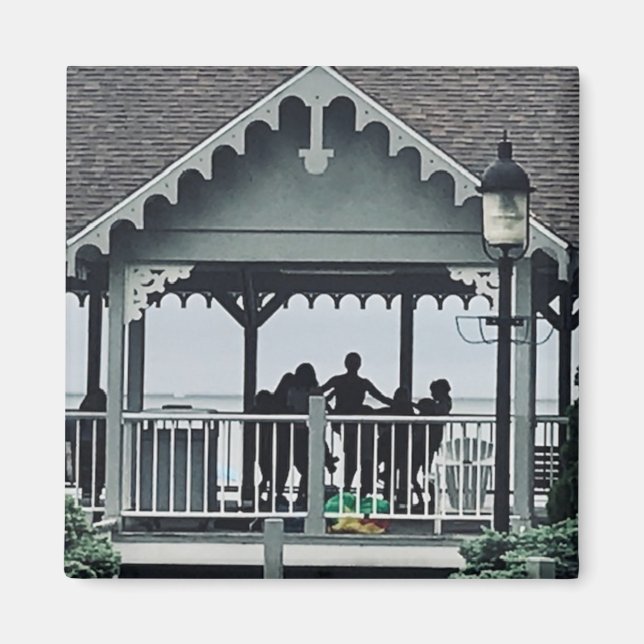 Lakeside Chautauqua Yoga Silhouette Skriv ut Magnet (Framsidan)
