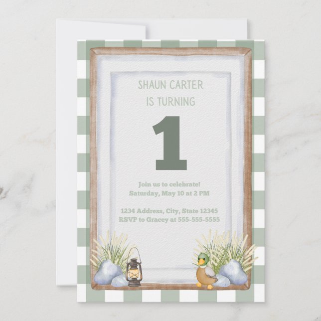 Lakeside First Birthday Inbjudningar (Framsida)