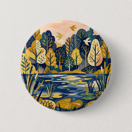 Lakeside Forest-knappar – gula och marinblå Knapp