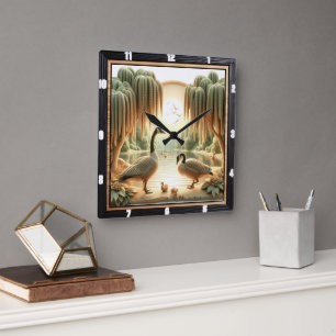 Lakeside Geese Heritage Clock Fyrkantig Klocka