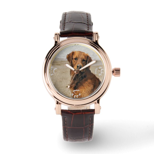 Lakeside Golden Retriever Art-gåvor Armbandsur (Framsida)